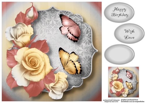 Blended Metallic Roses - Mixed Precious Metals 8x8