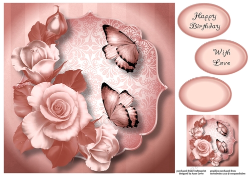 Blended Metallic Roses - Rose Gold 8x8