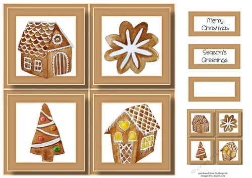Gingerbread Christmas Quad Frame 8x8