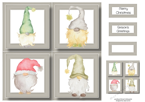 Christmas Gnomes Quad Frame 8x8