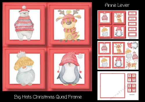 Big Hats Christmas Quad Frame
