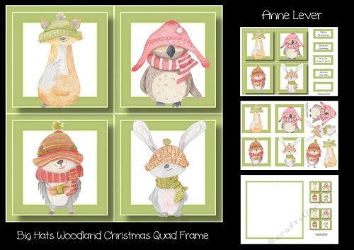 Big Hats Woodland Christmas Quad Frame