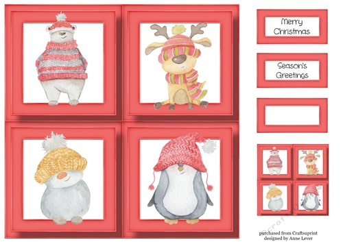 Big hats Christmas Quad Frame 8x8
