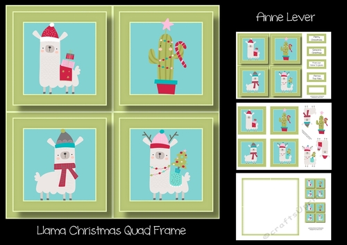 Llama Christmas Quad Frame