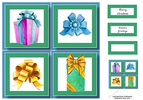 Presents & Bows Christmas Quad Frame 8x8