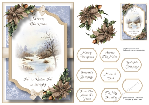 Beautiful Christmas Scene - The Frozen Stream A5