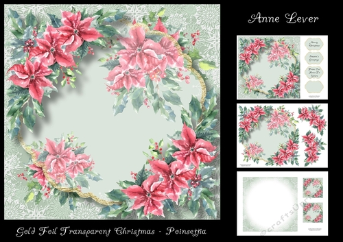 Gold foil Transparent Christmas - Poinsettia