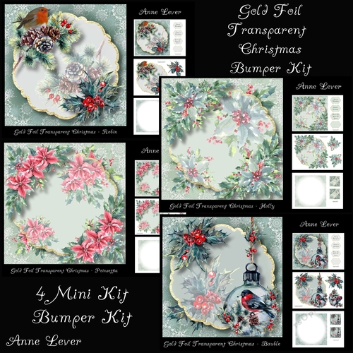 Gold Foil Transparent Christmas Bumper Kit