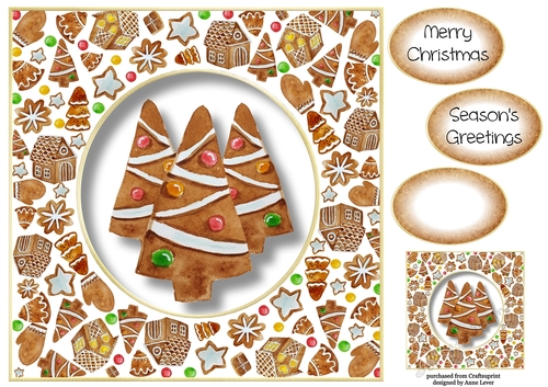 Gingerbread Christmas - Trio Of Trees 8x8