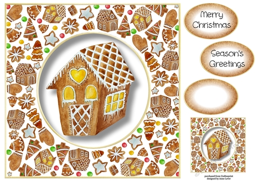 Gingerbread Christmas - Gingerbread House 8x8