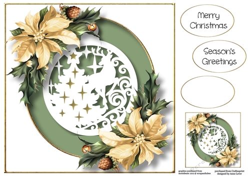 Faux Paper Cut Bauble 3 8x8