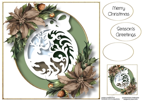 Faux Paper Cut Bauble 8 8x8