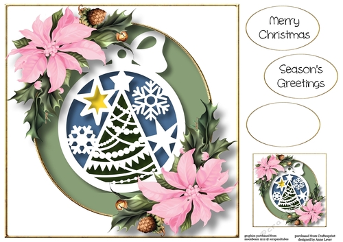 Faux Paper Cut Bauble 11 8x8