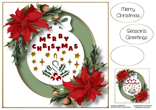 Faux Paper Cut Bauble 9 8x8