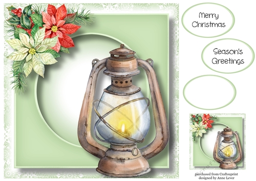 Watercolour Christmas Lamp 8x8