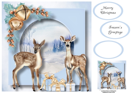 Watercolour Deer Christmas Gifts 8x8