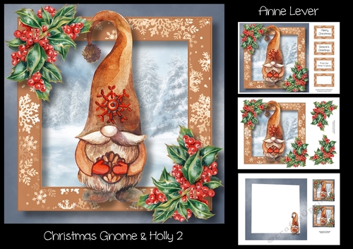Christmas Gnome & Holly 2