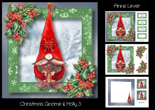 Christmas Gnome & Holly 3