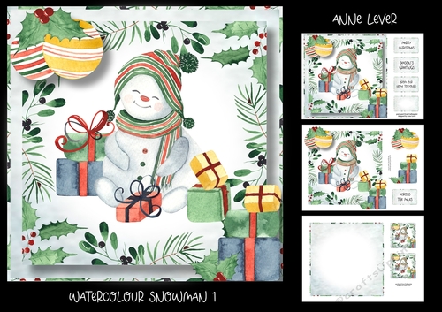Watercolour Snowman 1