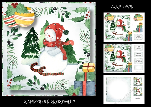 Watercolour Snowman 2