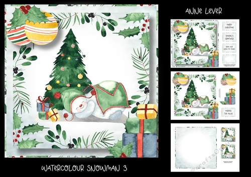 Watercolour Snowman 3