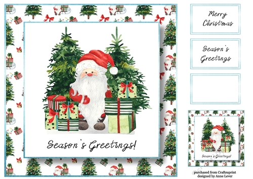 Merry Christmas Santa 3 8x8