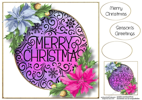 Colourful Christmas Silhouette 2 8x8