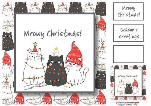 Meowy Christmas - Festive Cats In Hats 8x8