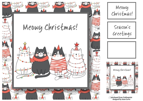 Meowy Christmas - Festive Cats 8x8
