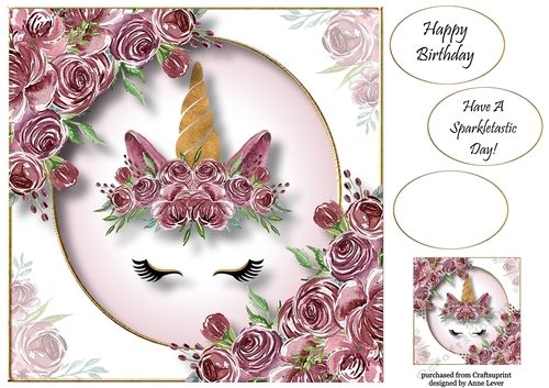 Floral Unicorn Crown 3 8x8