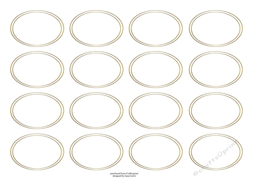 Gold Edged Oval Blank Greetings Tiles