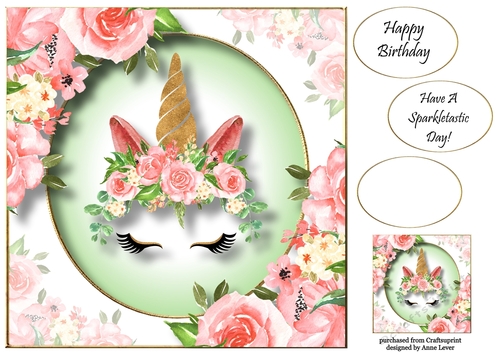Floral Unicorn Crown 8 8x8