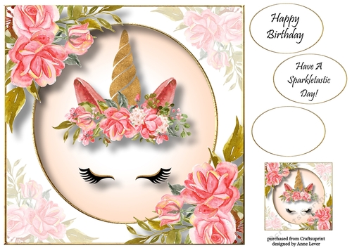 Floral Unicorn Crown 5 8x8