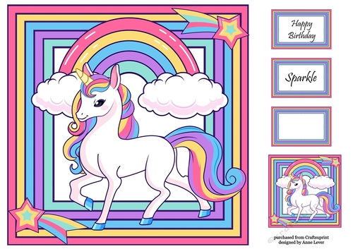 Rainbow Unicorn 3 8x8