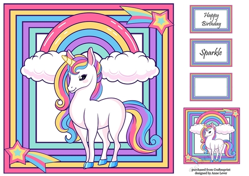Rainbow Unicorn 1 8x8