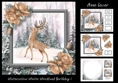 Watercolour Winter Woodland Birthday 1