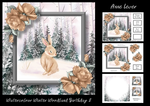 Watercolour Winter Woodland Birthday 2