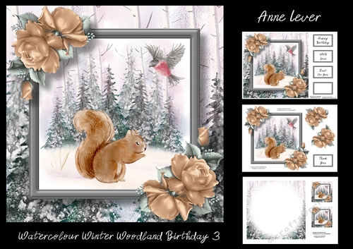 Watercolour Winter Woodland Birthday 3
