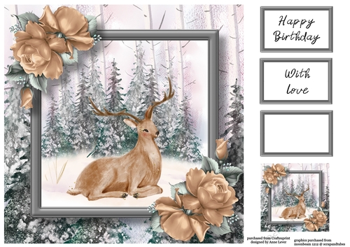 Watercolour Winter Woodland Birthday 4 8x8
