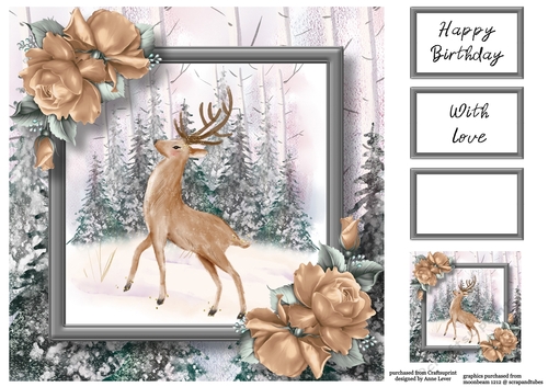 Watercolour Winter Woodland Birthday 1 8x8