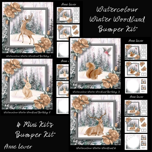 Watercolour Winter Woodland Birthday Bumper Kit
