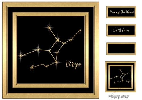 Gold Zodiac Star Constellations - Virgo