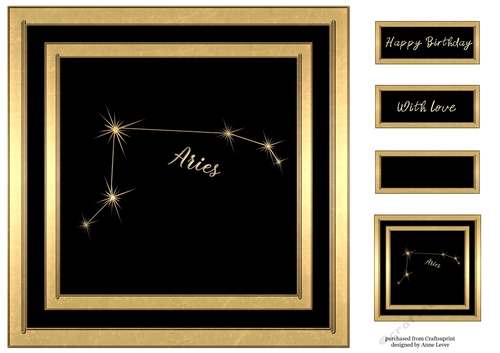 Gold Zodiac Star Constellations - Aries