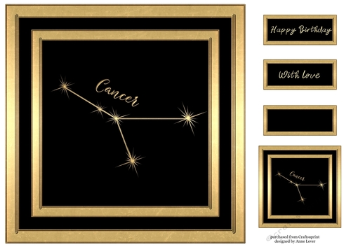 Gold Zodiac Star Constellations - Cancer