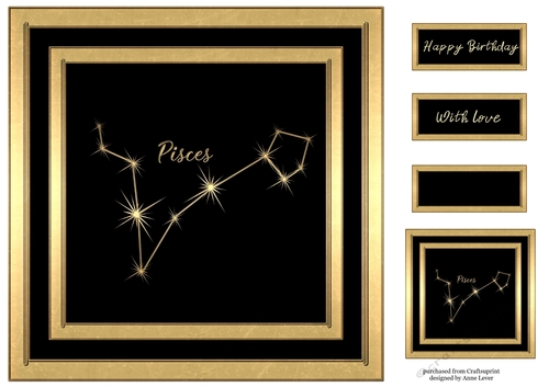 Gold Zodiac Star Constellations - Pisces