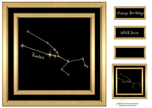Gold Zodiac Star Constellations - Taurus