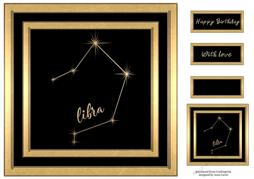 Gold Zodiac Star Constellations - Libra