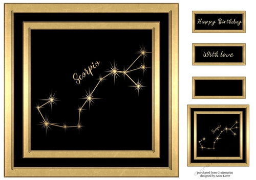 Gold Zodiac Star Constellations - Scorpio