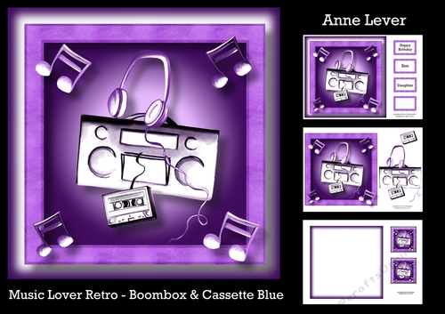 Music Lover Retro - Boombox & Cassette Purple