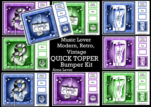Music Lover Modern, Retro, Vintage QUICK TOPPER Bumper Kit